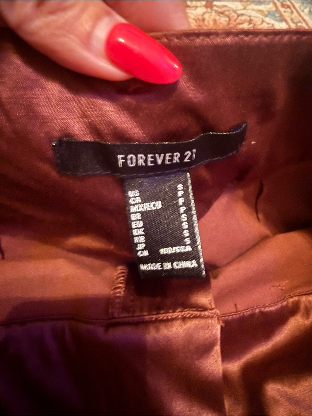 Classic Brown silk Look Mini Skirt - Picture 2 of 4
